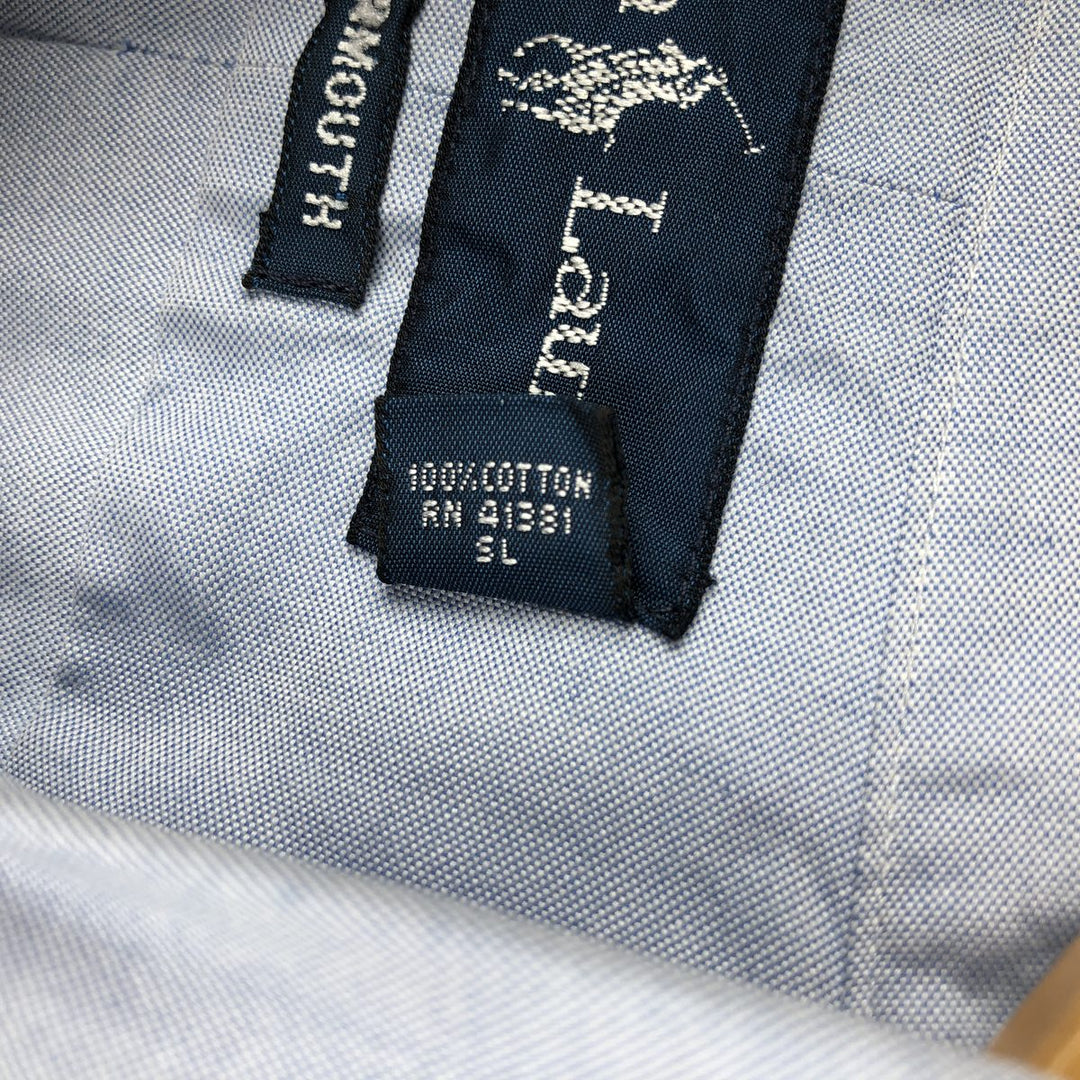 Ralph Lauren YARMOUTH long sleeve button down shirt, men's XL size cotton Blue type light blue Vintage Second Hand