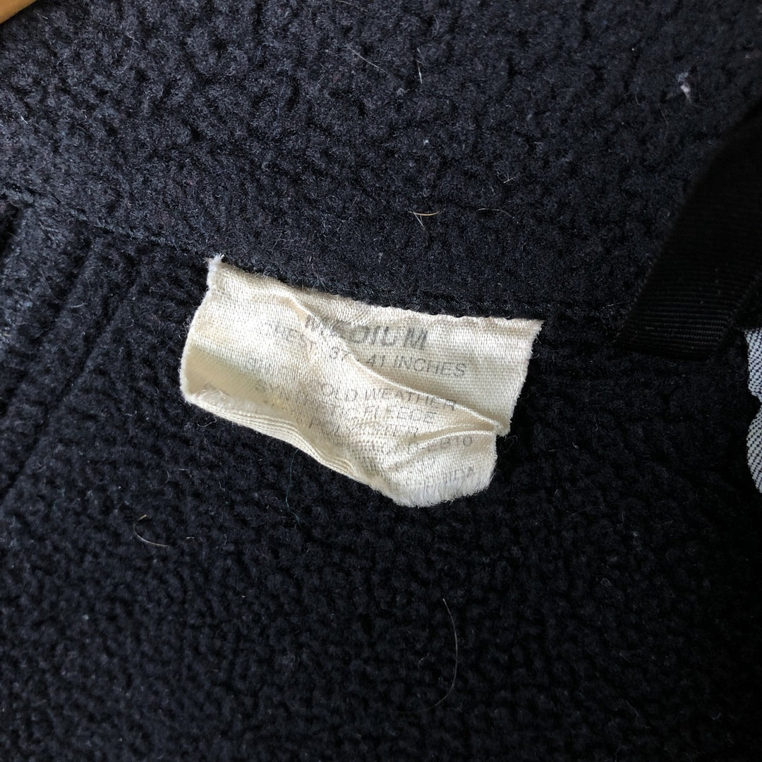 PECKHAM Military Fleece Jacket, Medium, Men's Size M polyester black type Vintage Second Hand