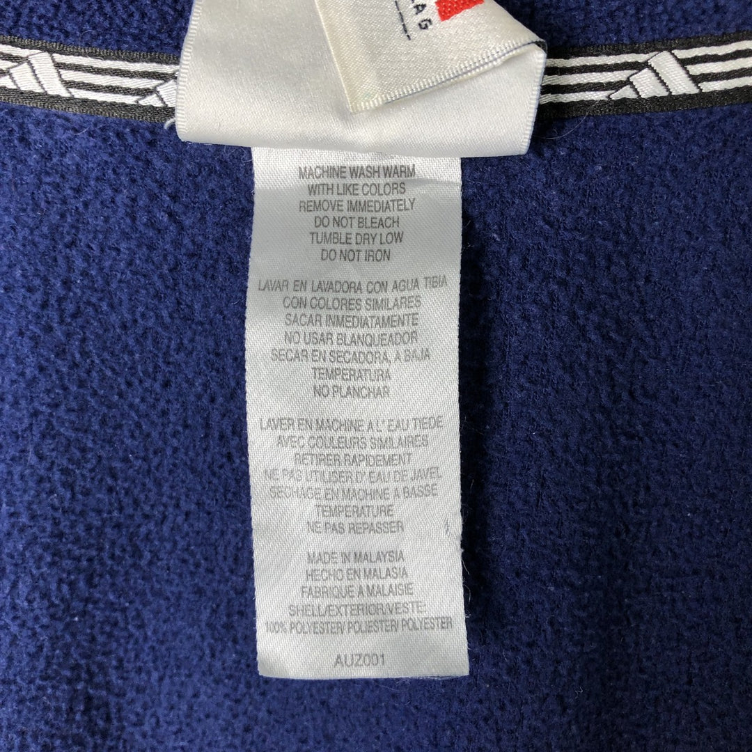 90s-00'S Adidas fleece jacket, men's size L polyester Navy blue Vintage Second Hand
