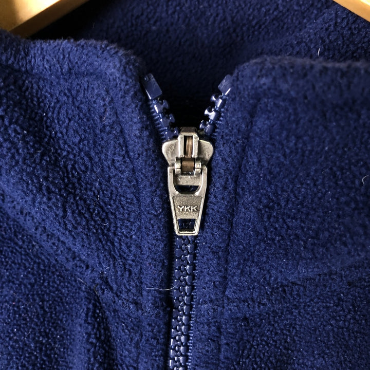 90s-00'S Adidas fleece jacket, men's size L polyester Navy blue Vintage Second Hand