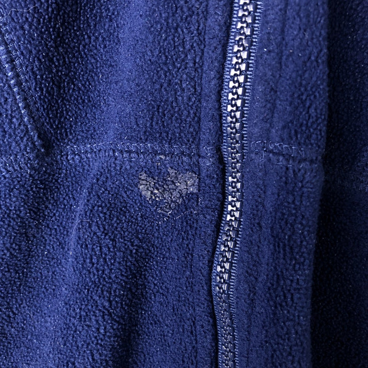 90s-00'S Adidas fleece jacket, men's size L polyester Navy blue Vintage Second Hand