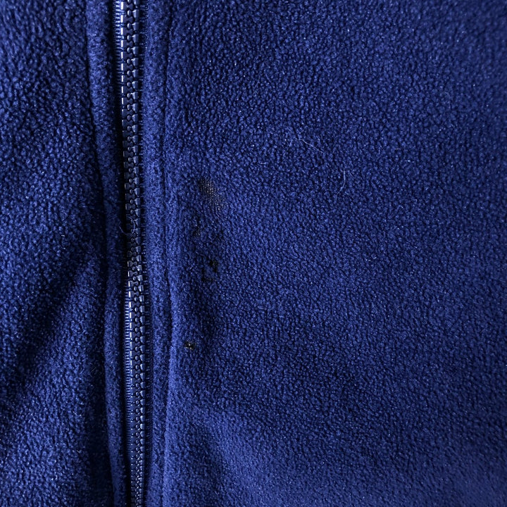 90s-00'S Adidas fleece jacket, men's size L polyester Navy blue Vintage Second Hand
