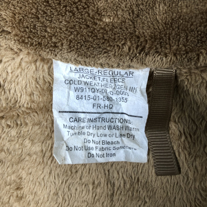 Authentic 2000'S US military ECWCS Gen 3 Level 3 military fleece jacket, Made in USA, Large-Regular, Men's Size L unclear beige type brown Vintage Second Hand