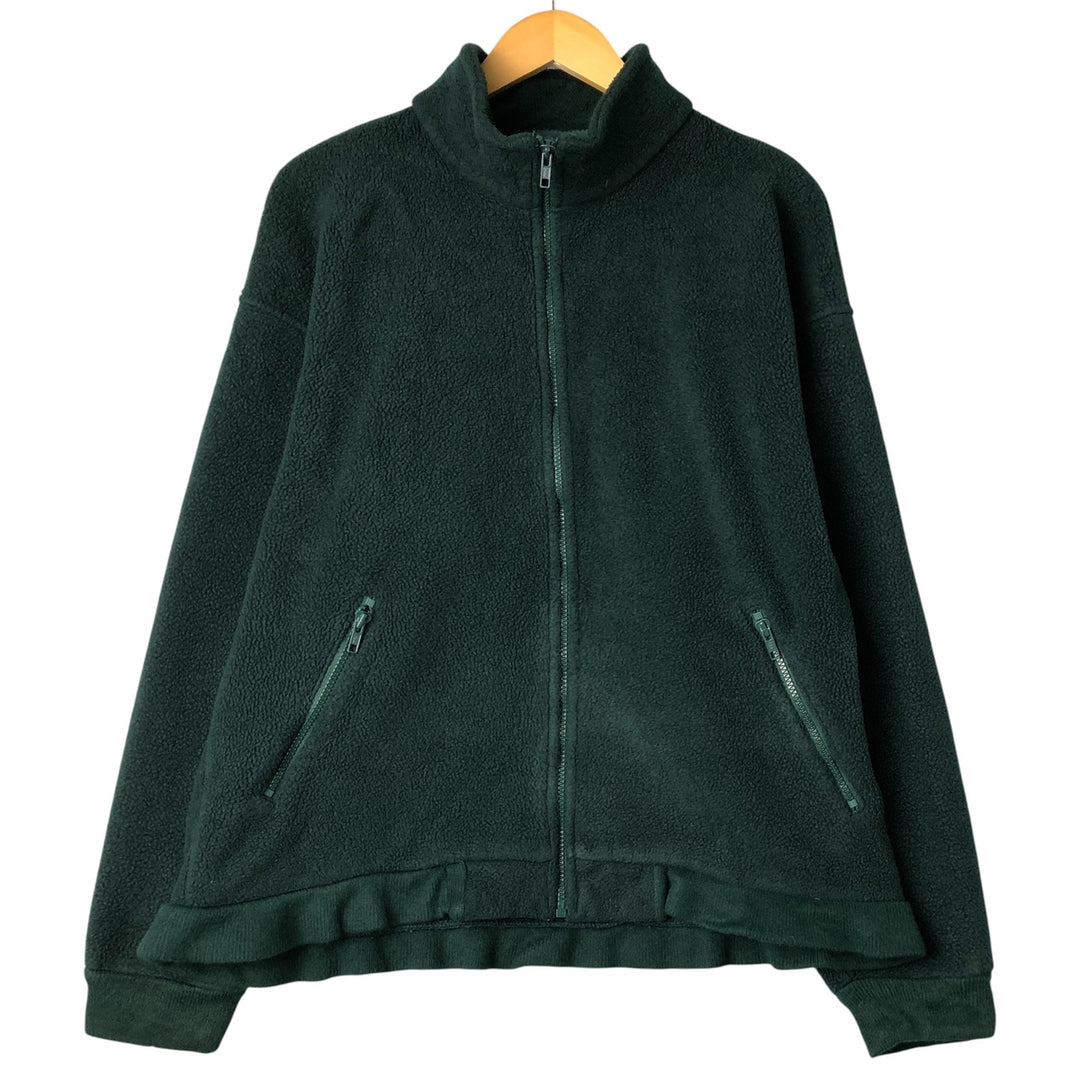 Vintage 80s-90'S Lands' End fleece jacket, made in the USA, size L, men's polyester Green type dark green Vintage Second Hand