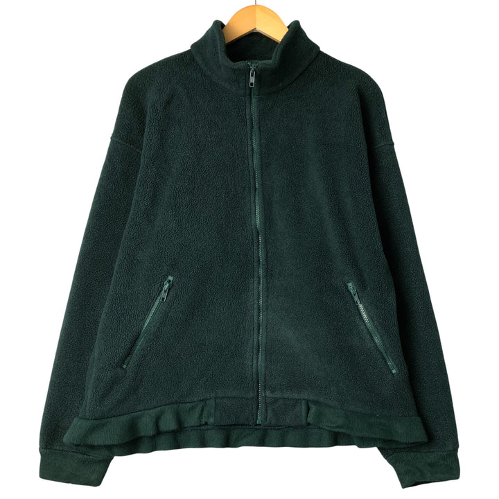 Vintage 80s-90'S Lands' End fleece jacket, made in the USA, size L, men's polyester Green type dark green Vintage Second Hand