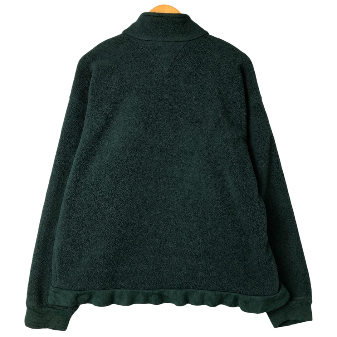 Vintage 80s-90'S Lands' End fleece jacket, made in the USA, size L, men's polyester Green type dark green Vintage Second Hand