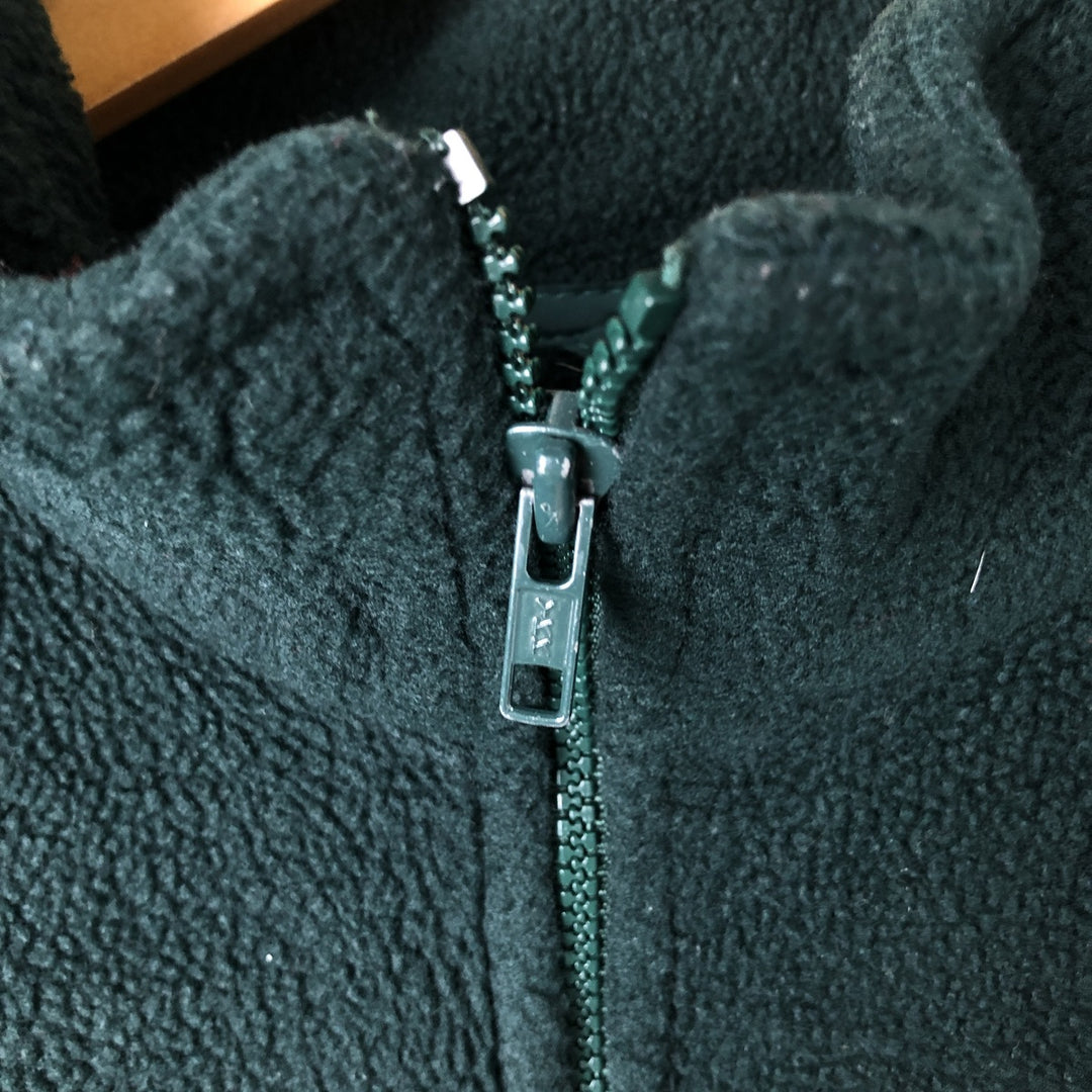 Vintage 80s-90'S Lands' End fleece jacket, made in the USA, size L, men's polyester Green type dark green Vintage Second Hand