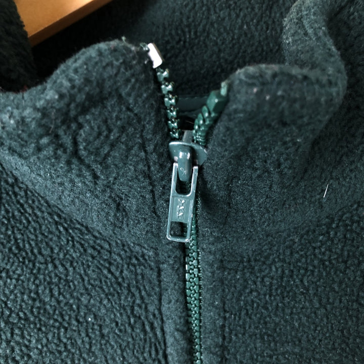 Vintage 80s-90'S Lands' End fleece jacket, made in the USA, size L, men's polyester Green type dark green Vintage Second Hand
