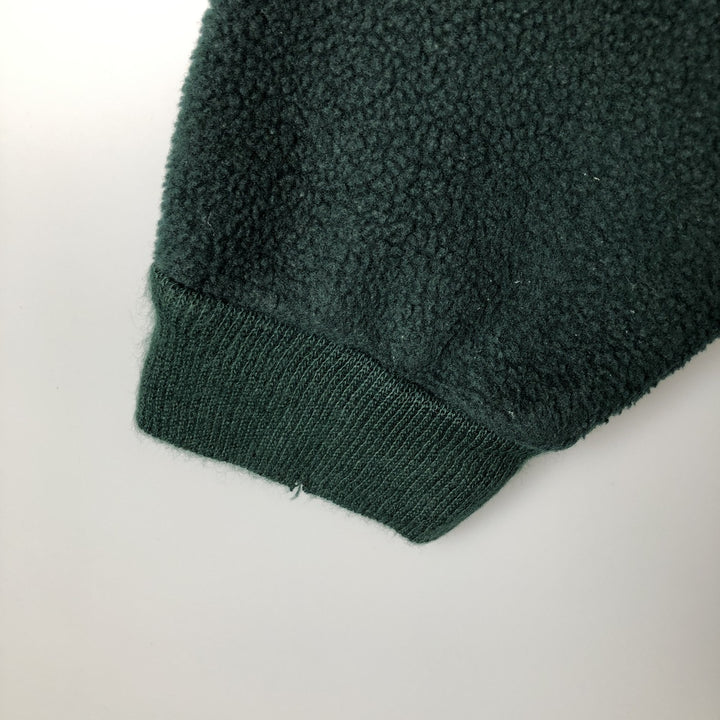 Vintage 80s-90'S Lands' End fleece jacket, made in the USA, size L, men's polyester Green type dark green Vintage Second Hand