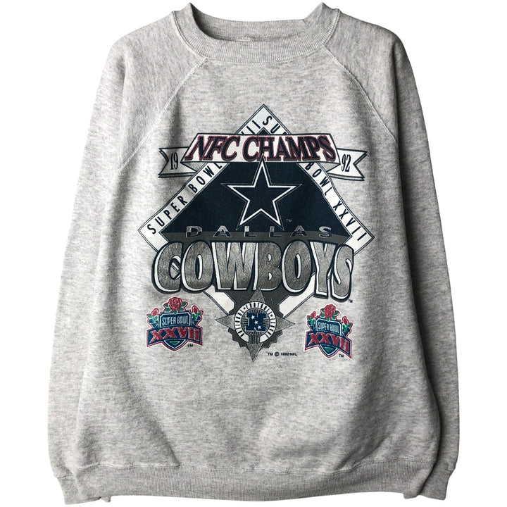90'S Nutmeg NFL Dallas Cowboys Print Sweatshirt, Men's Size L unclear gray type Vintage Second Hand