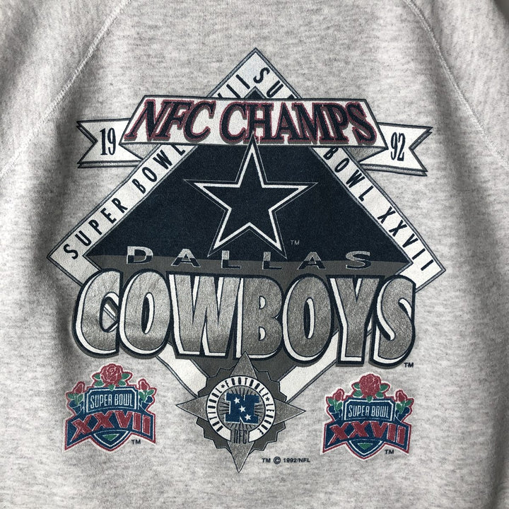 90'S Nutmeg NFL Dallas Cowboys Print Sweatshirt, Men's Size L unclear gray type Vintage Second Hand