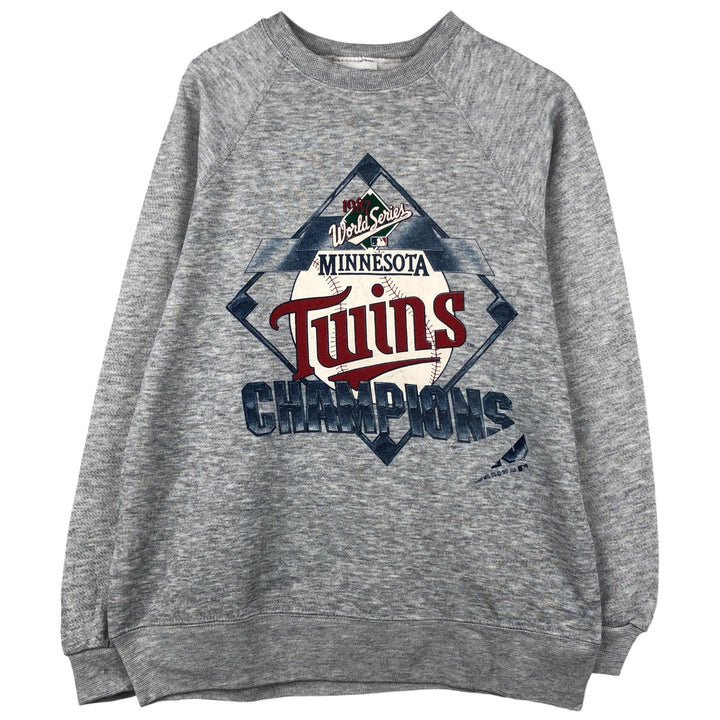Vintage 1980'S BASSETT-WALKER Minnesota Twins print sweatshirt, men's size XL unclear gray type Vintage Second Hand