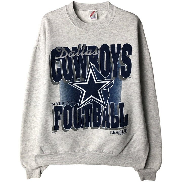 90'S Dallas Cowboys NFL Jerseys Print Sweatshirt, Men's Size L cotton gray type Vintage Second Hand