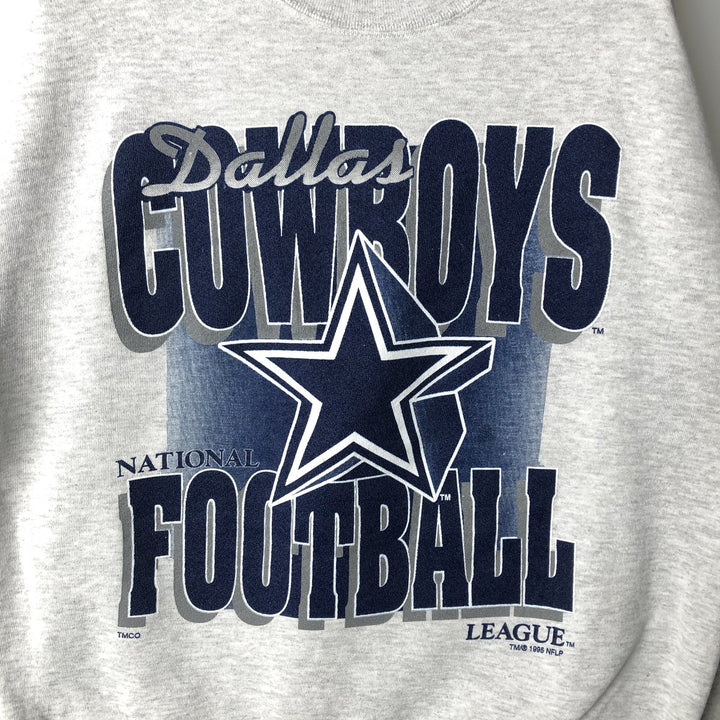 90'S Dallas Cowboys NFL Jerseys Print Sweatshirt, Men's Size L cotton gray type Vintage Second Hand