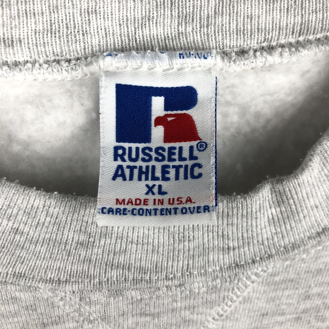 90'S Russell College Sweatshirt, Made in USA, Men's XL, Vintage cotton gray type Vintage Second Hand