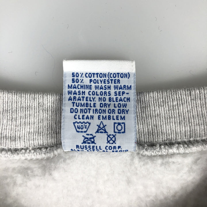 90'S Russell College Sweatshirt, Made in USA, Men's XL, Vintage cotton gray type Vintage Second Hand