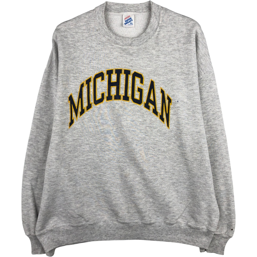 Vintage 80s-90'S University of Michigan college sweatshirt, made in the USA, size XL, men's cotton gray type Vintage Second Hand