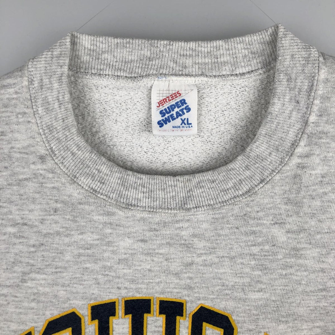 Vintage 80s-90'S University of Michigan college sweatshirt, made in the USA, size XL, men's cotton gray type Vintage Second Hand