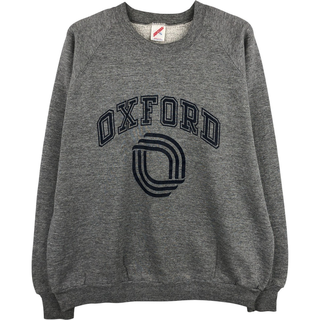 80s-90'S Jerzees College Sweatshirt, Made in USA, Men's XL, Vintage cotton gray type Vintage Second Hand