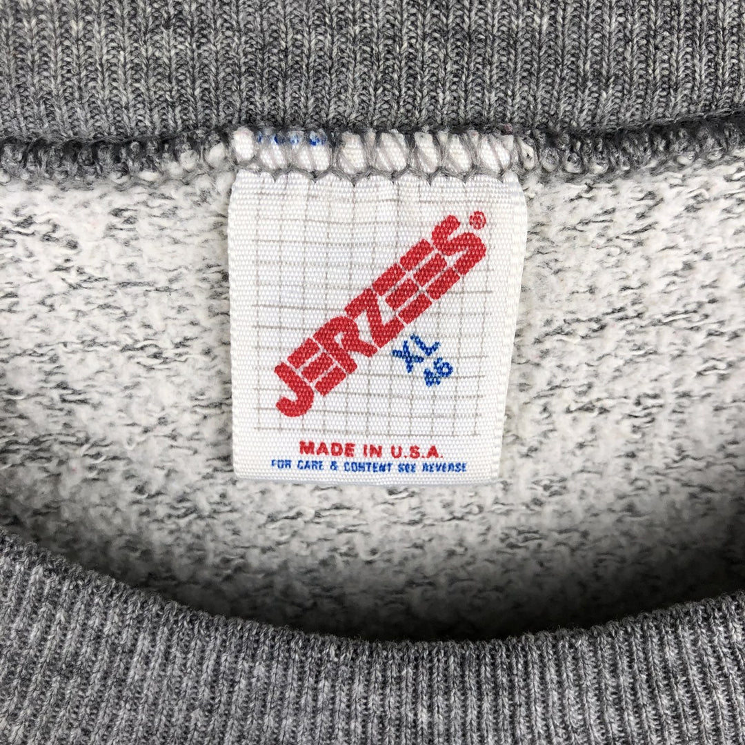 80s-90'S Jerzees College Sweatshirt, Made in USA, Men's XL, Vintage cotton gray type Vintage Second Hand