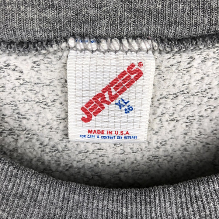 80s-90'S Jerzees College Sweatshirt, Made in USA, Men's XL, Vintage cotton gray type Vintage Second Hand