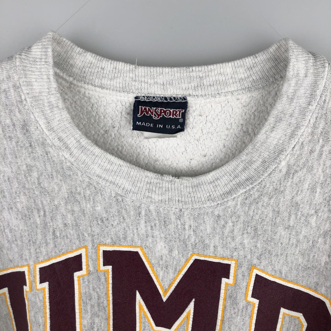 2000'S Jansport College Sweatshirt, Made in USA, Men's Size XL unclear gray type Vintage Second Hand