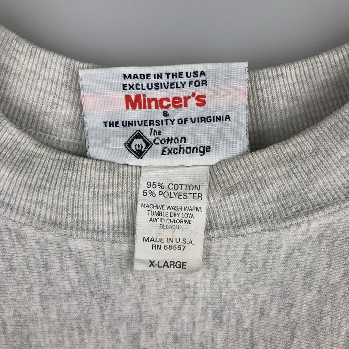 Vintage 90'S Mincers college sweatshirt, made in the USA, men's size XL cotton gray type Vintage Second Hand