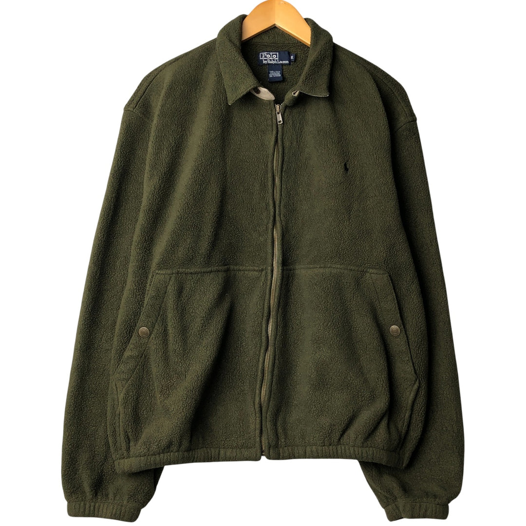 Ralph Lauren POLO by Ralph Lauren Swing Top Fleece Jacket, Men's XL polyester Khaki type Vintage Second Hand