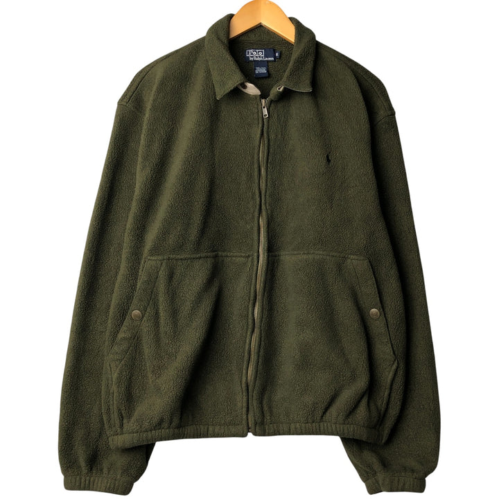Ralph Lauren POLO by Ralph Lauren Swing Top Fleece Jacket, Men's XL polyester Khaki type Vintage Second Hand