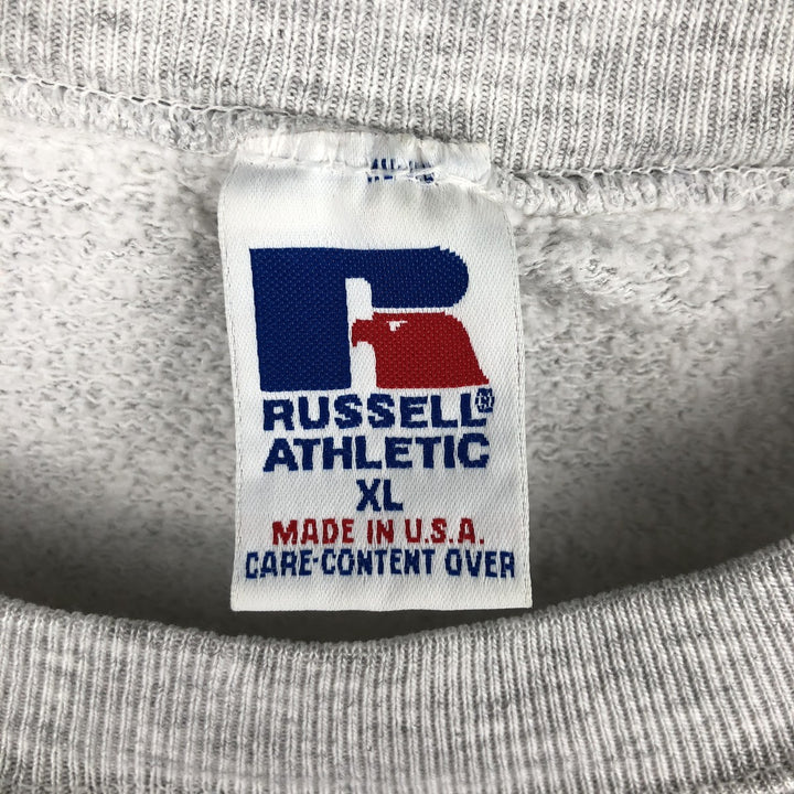 90'S Russell College Sweatshirt, Made in USA, Men's XL, Vintage cotton gray type Vintage Second Hand