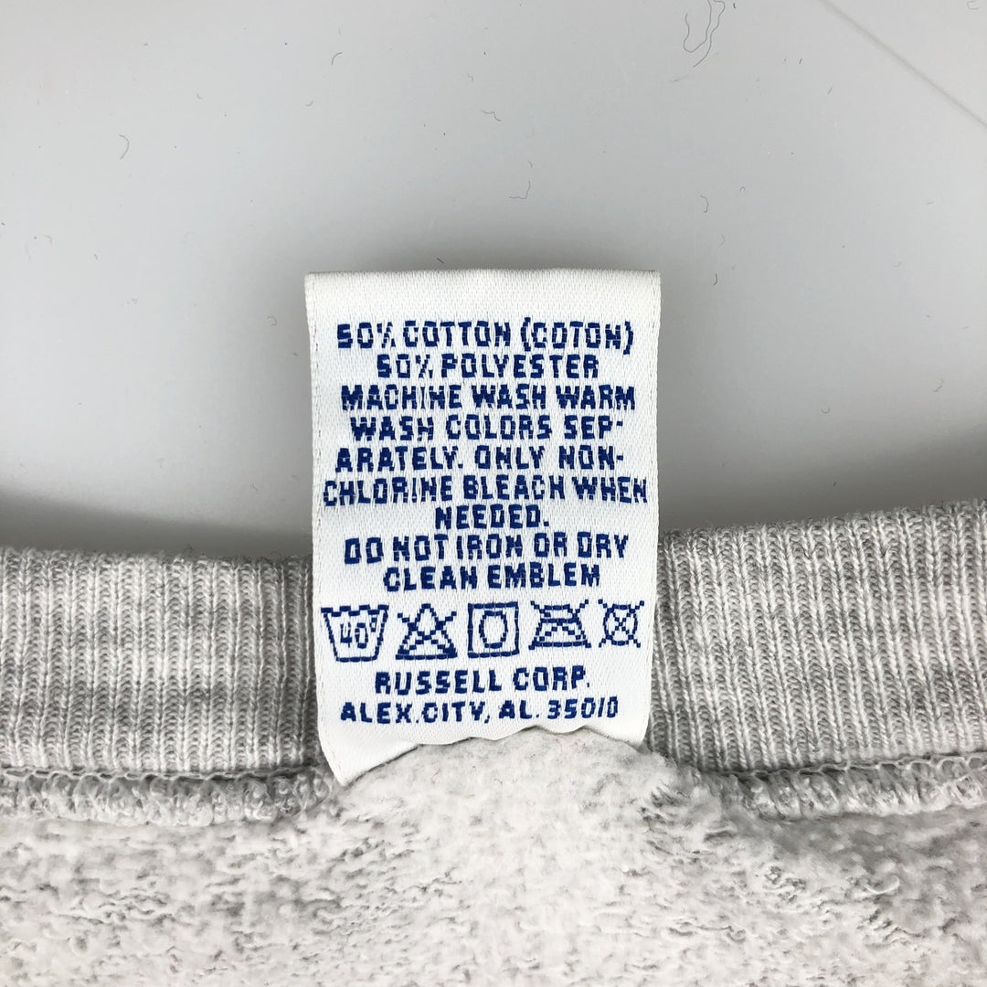 90'S Russell College Sweatshirt, Made in USA, Men's XL, Vintage cotton gray type Vintage Second Hand
