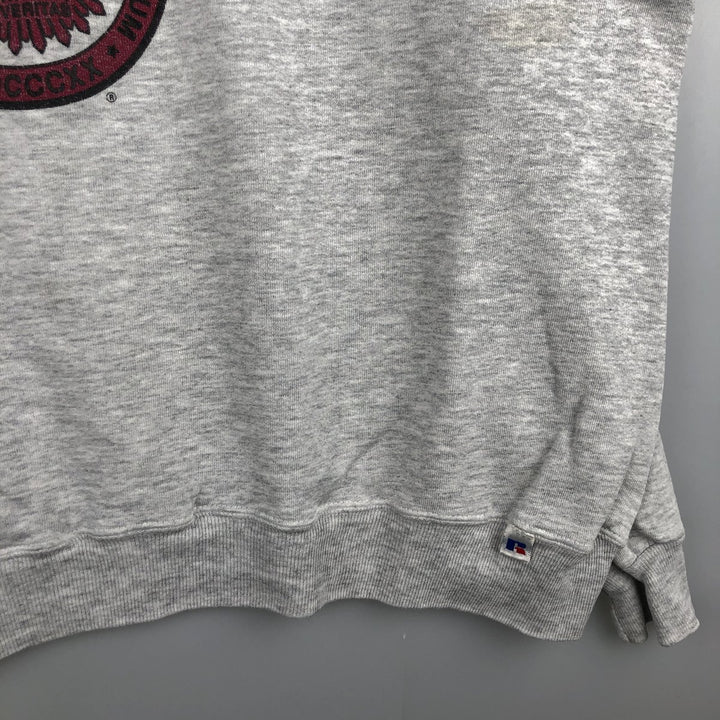 90'S Russell College Sweatshirt, Made in USA, Men's XL, Vintage cotton gray type Vintage Second Hand