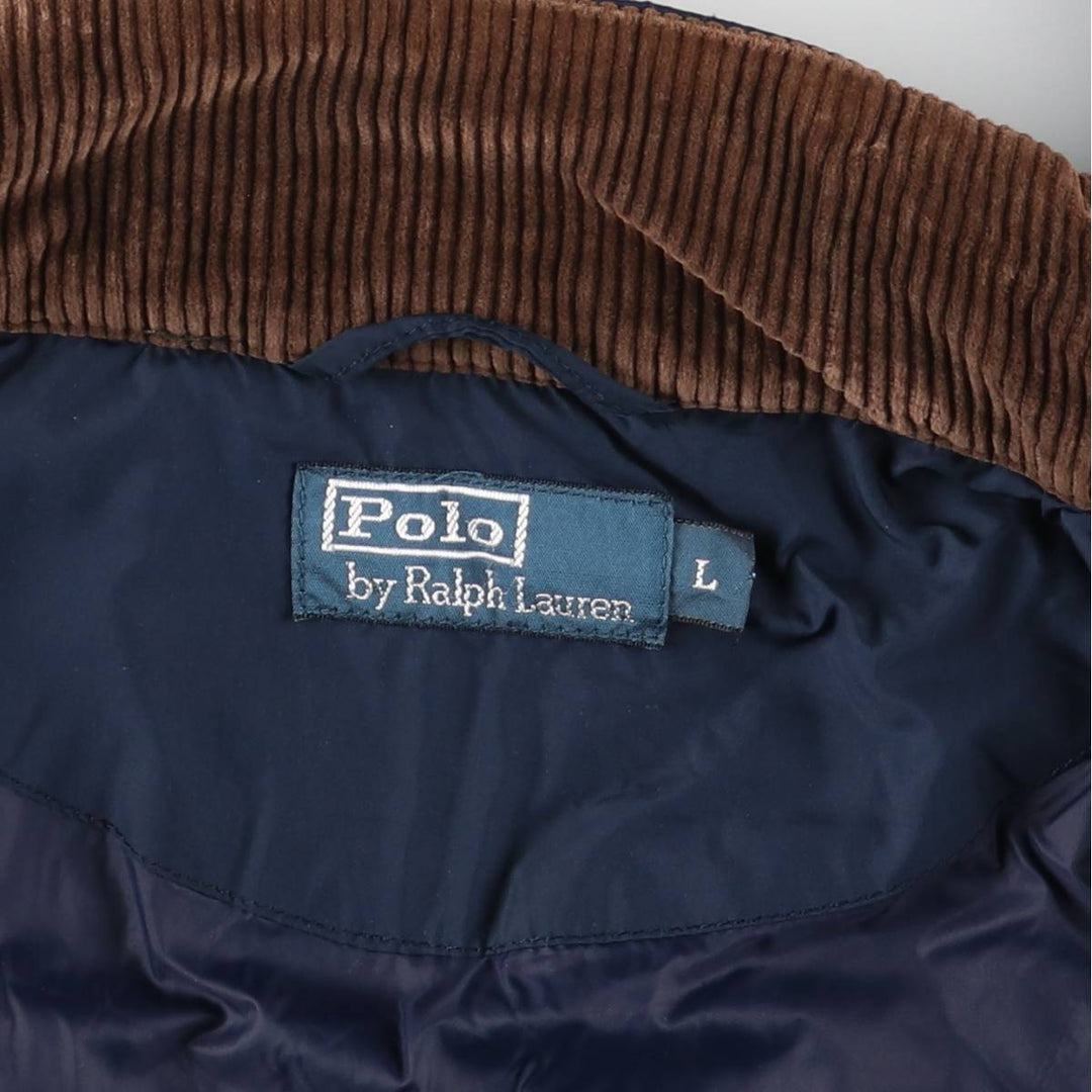 Ralph Lauren POLO by Ralph Lauren quilted jacket, puffer jacket, men's size L polyester navy blue type Vintage Second Hand