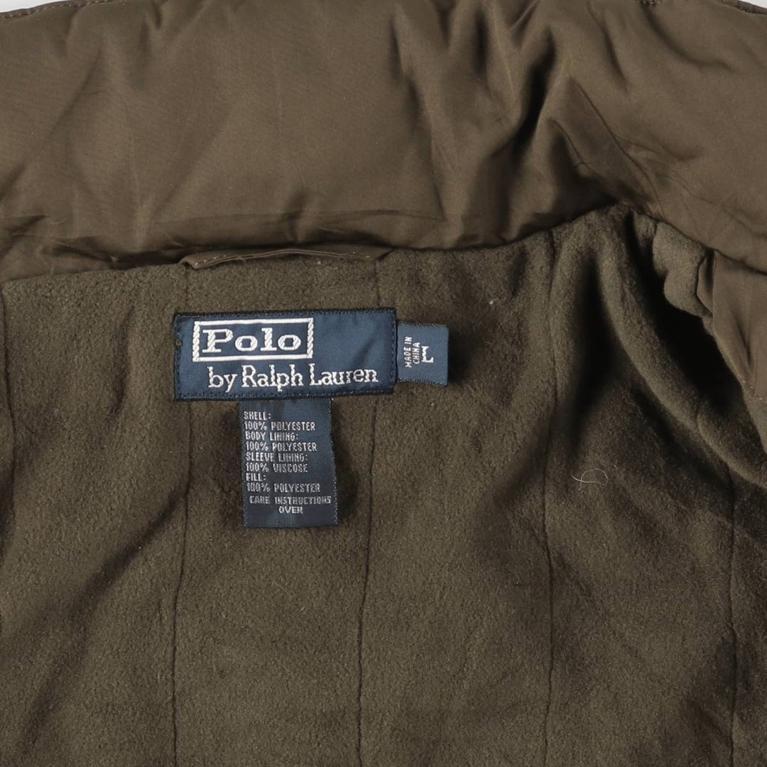 Ralph Lauren POLO by Ralph Lauren padded puffer jacket, men's size L polyester brown type Vintage Second Hand