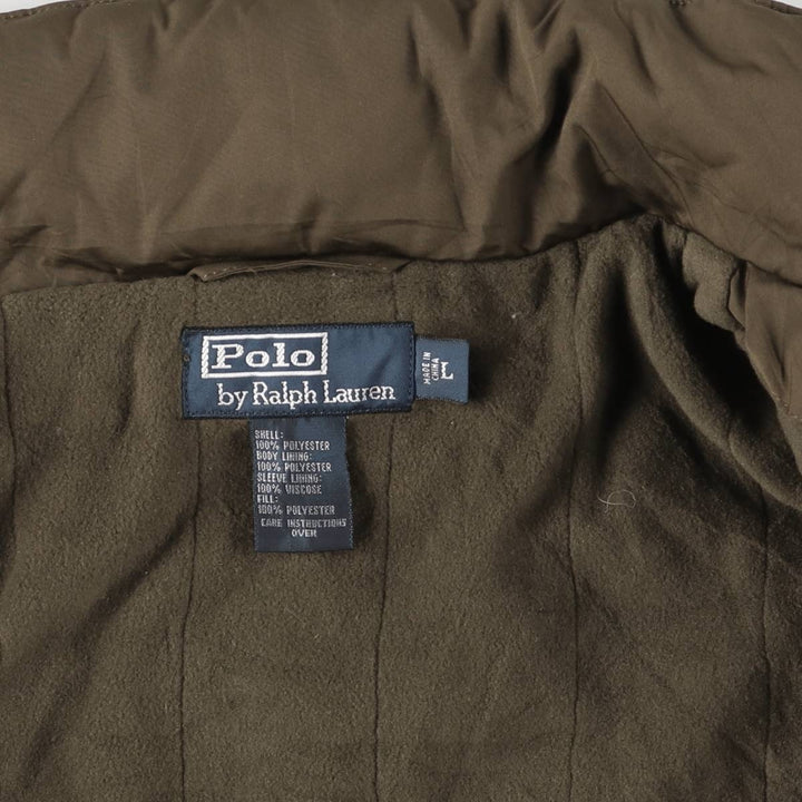 Ralph Lauren POLO by Ralph Lauren padded puffer jacket, men's size L polyester brown type Vintage Second Hand