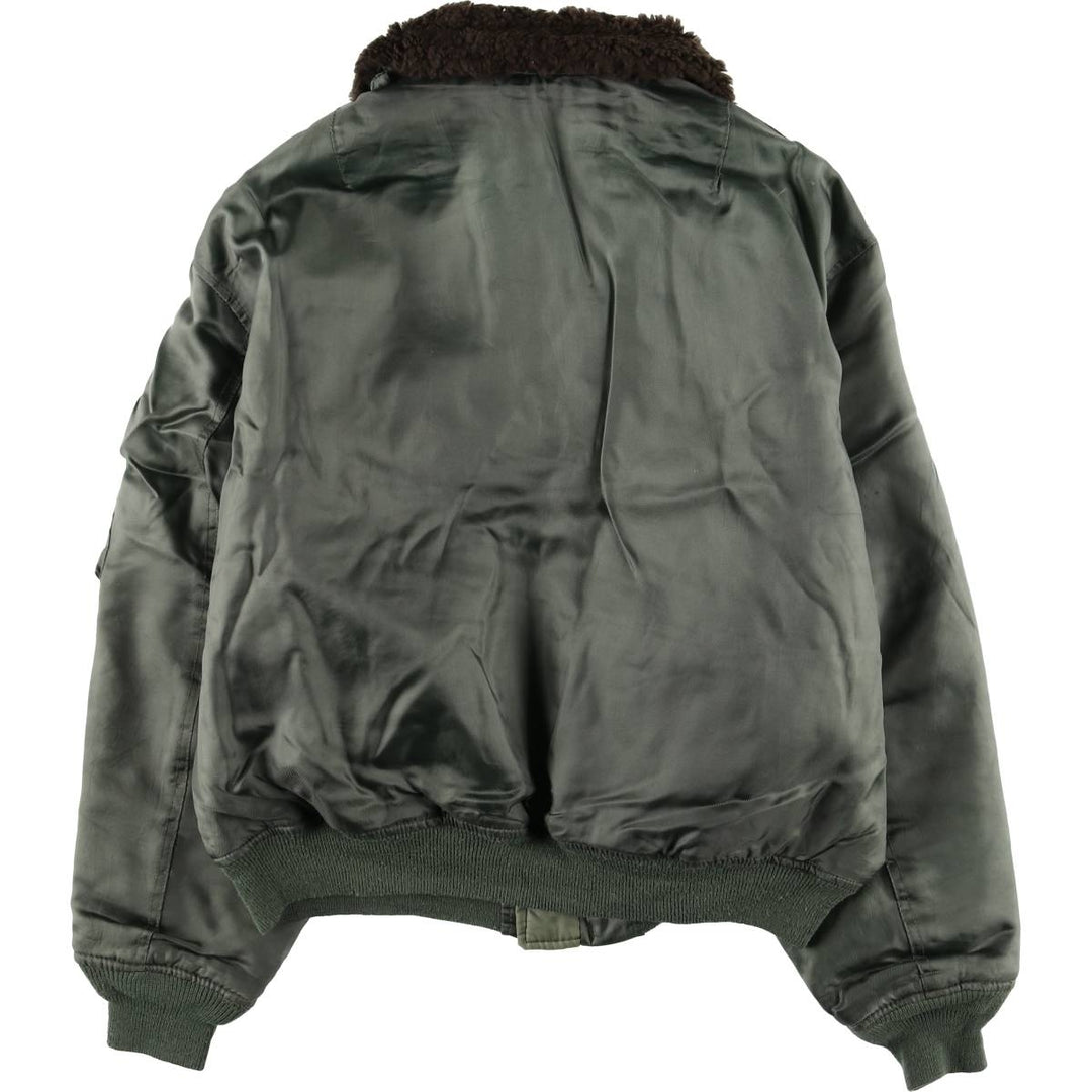 Avirex B-15 Type Padded Military Flight Jacket, Made in USA, Men's Size L Nylon Khaki type Vintage Second Hand