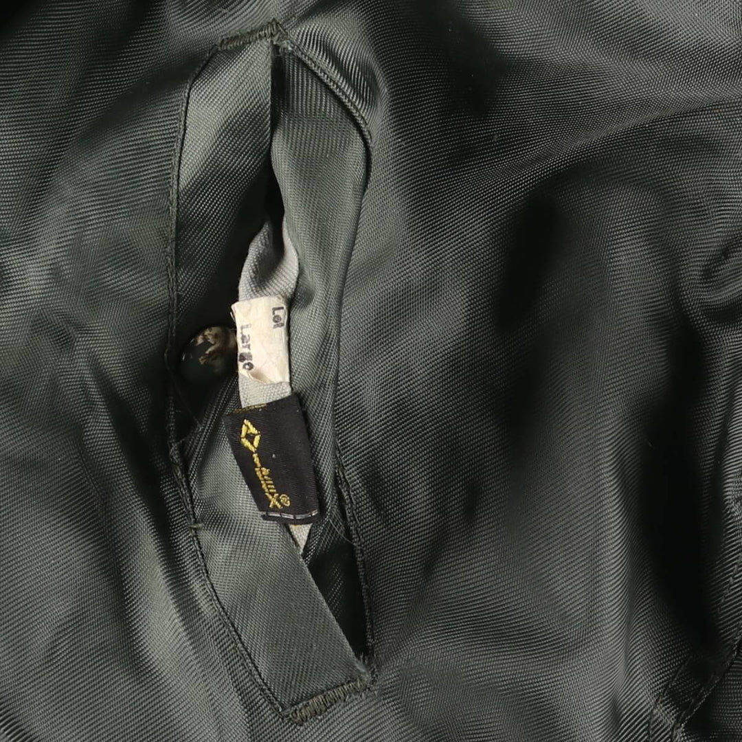 Avirex B-15 Type Padded Military Flight Jacket, Made in USA, Men's Size L Nylon Khaki type Vintage Second Hand