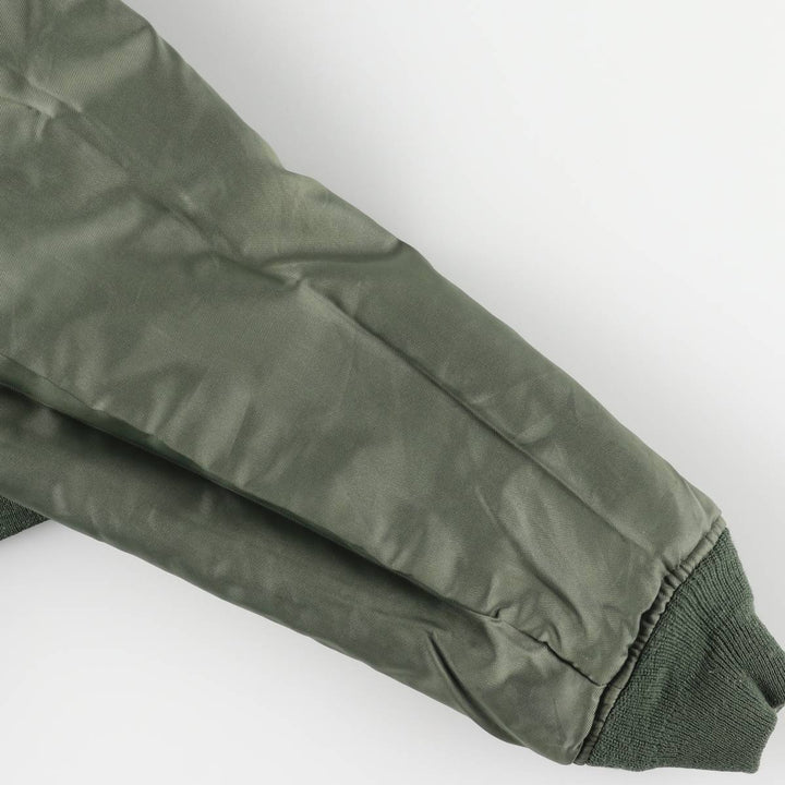 Avirex B-15 Type Padded Military Flight Jacket, Made in USA, Men's Size L Nylon Khaki type Vintage Second Hand