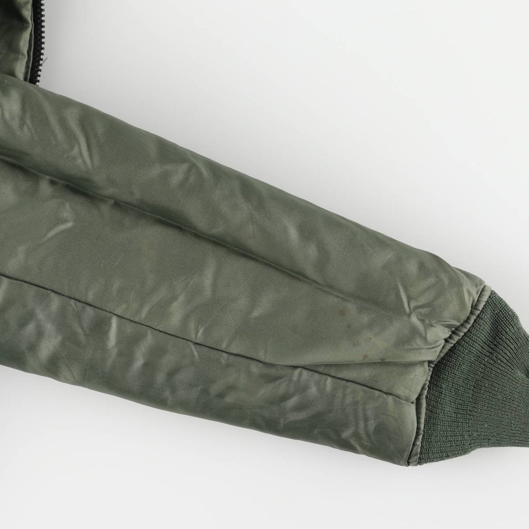 Avirex B-15 Type Padded Military Flight Jacket, Made in USA, Men's Size L Nylon Khaki type Vintage Second Hand