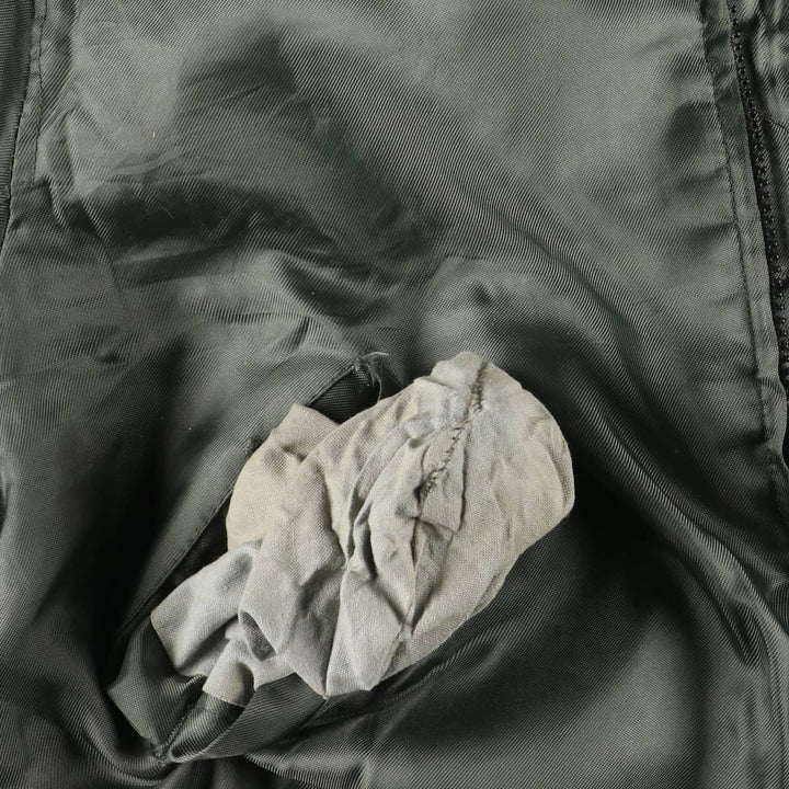 Avirex B-15 Type Padded Military Flight Jacket, Made in USA, Men's Size L Nylon Khaki type Vintage Second Hand
