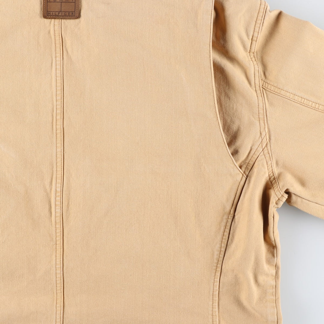 Vintage 90'S Tommy Hilfiger Jeans Duck Work Jacket, Men's Size L cotton Beige type Vintage Second Hand