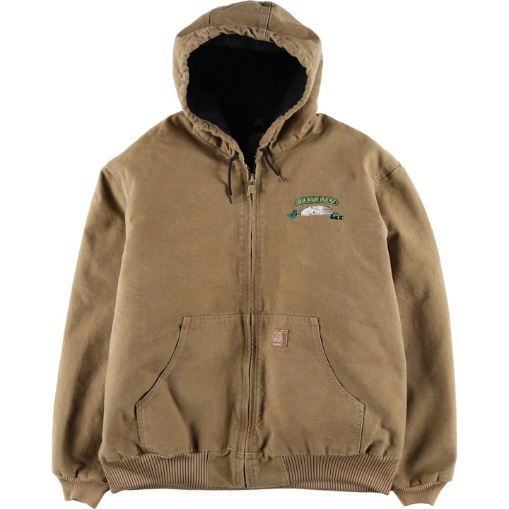 Carhartt Active Jacket, Padded Duck Full-Zip Hoodie, Men's XL cotton brown type Vintage Second Hand