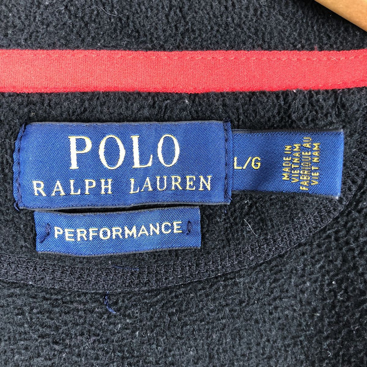 Ralph Lauren POLO RALPH LAUREN PREFORMANCE fleece jacket, men's size L polyester black type Vintage Second Hand