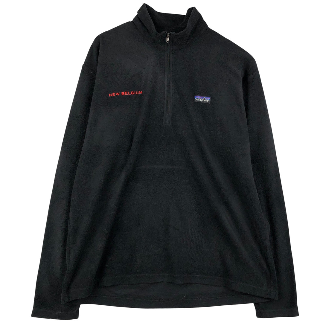 Patagonia Synchilla Micro D Half-Zip Fleece Pullover (26267FA14), Men's Size L polyester black type Vintage Second Hand