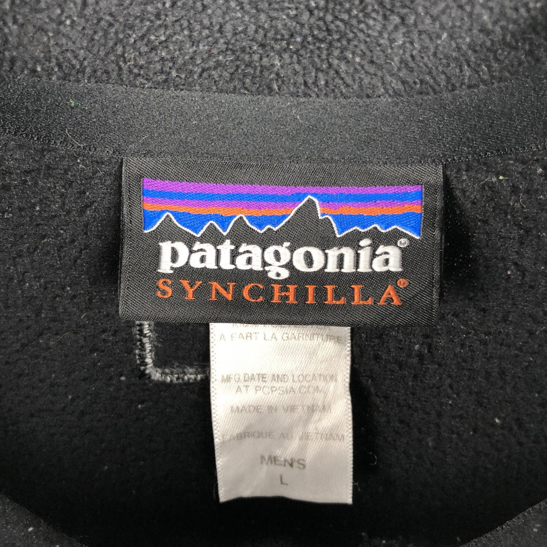Patagonia Synchilla Micro D Half-Zip Fleece Pullover (26267FA14), Men's Size L polyester black type Vintage Second Hand