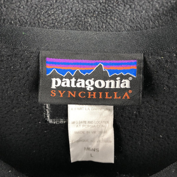 Patagonia Synchilla Micro D Half-Zip Fleece Pullover (26267FA14), Men's Size L polyester black type Vintage Second Hand