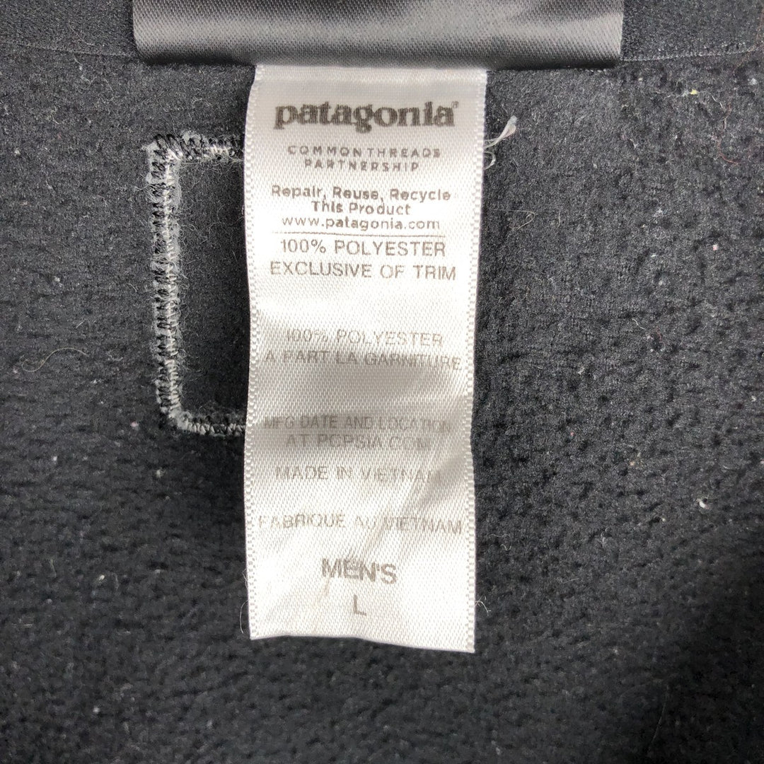 Patagonia Synchilla Micro D Half-Zip Fleece Pullover (26267FA14), Men's Size L polyester black type Vintage Second Hand