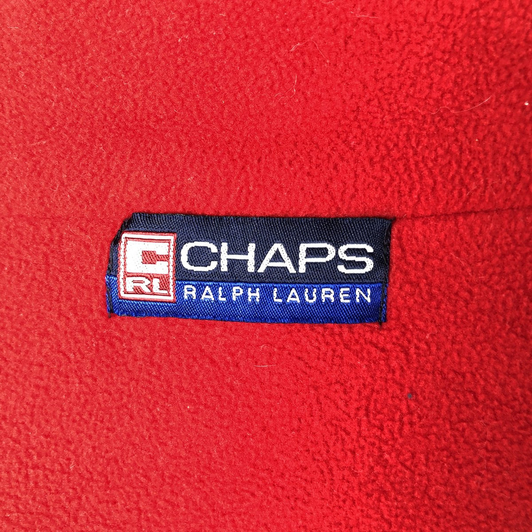 Ralph Lauren Chaps Half-Zip Fleece Pullover, Men's XL polyester red type Vintage Second Hand