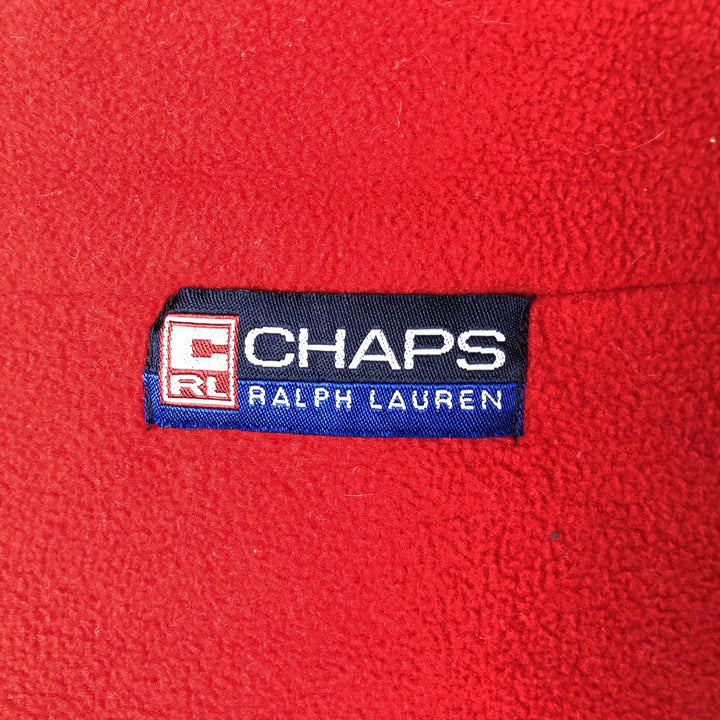 Ralph Lauren Chaps Half-Zip Fleece Pullover, Men's XL polyester red type Vintage Second Hand