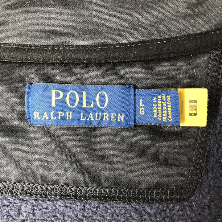 Ralph Lauren POLO RALPH LAUREN fleece jacket, men's size L polyester navy blue type Vintage Second Hand